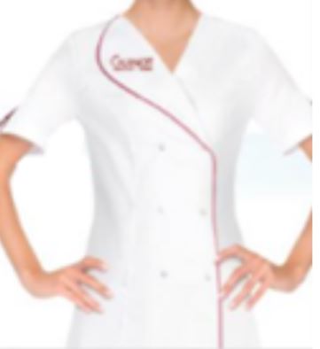 Style #2- Salon Uniform ROUND COLLAR - White -  Available sizes 0, 1, 2, 3, 4, 5
